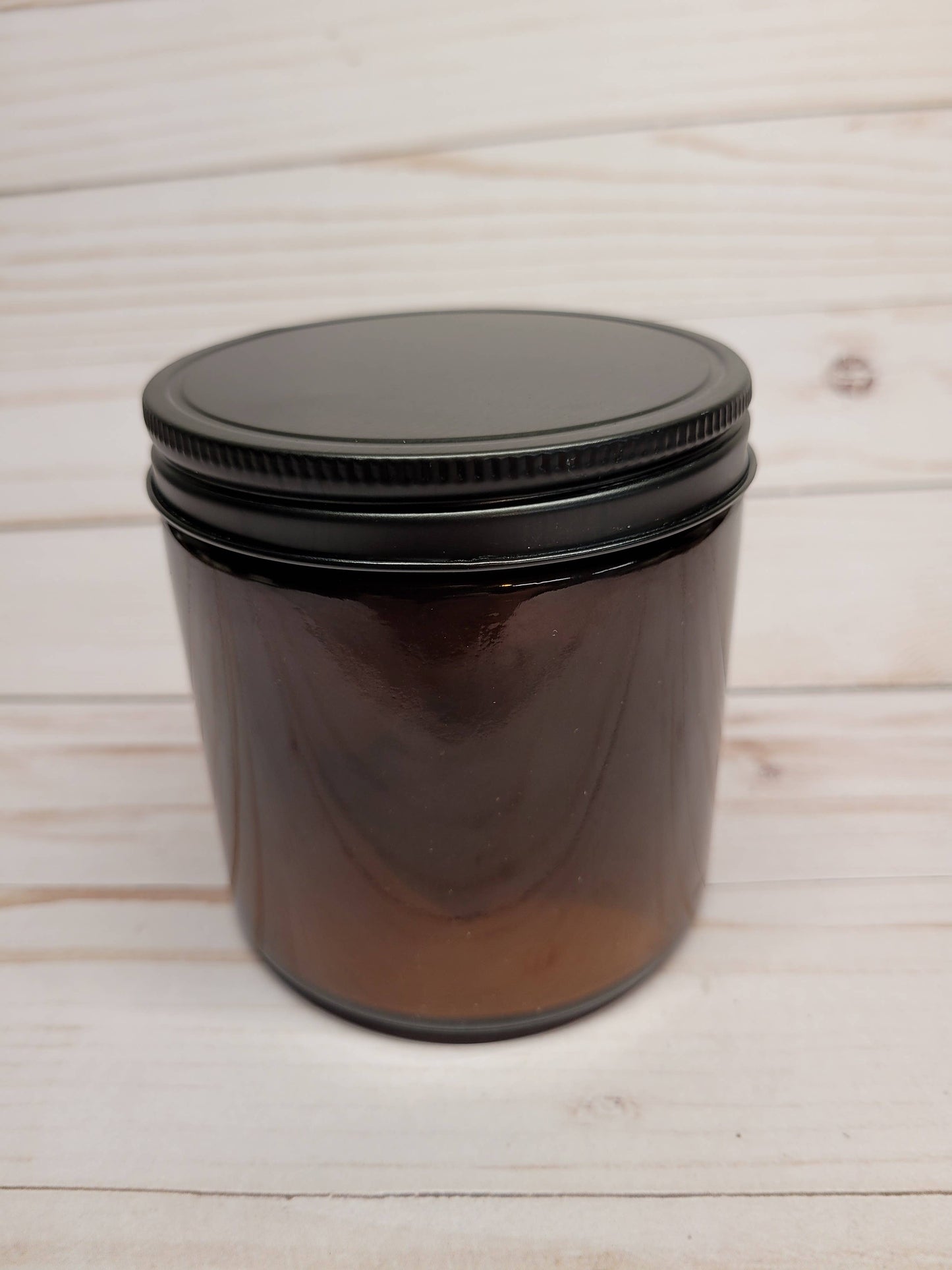 9oz Handpoured Soy AMBER Jar Candle-Multiple Scent Options: Black / Unlabeled / Spiced Cranberry