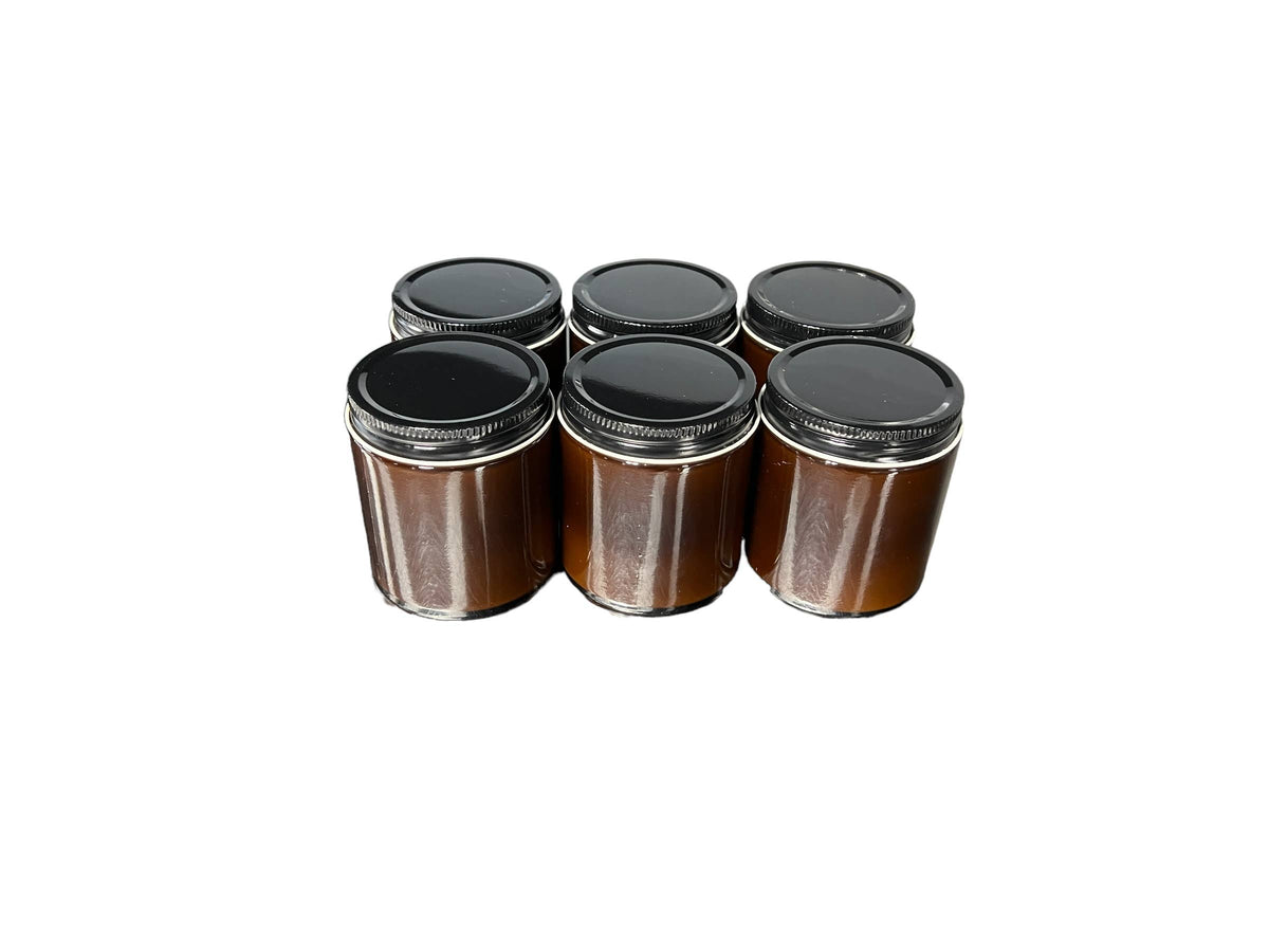 4oz Amber Jar Soy Candles - Black Lid - Amber Noir