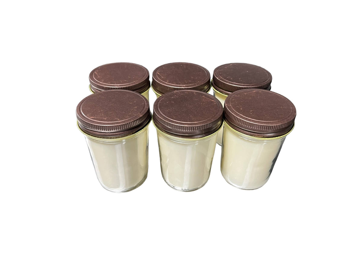 8oz Mason Jar Soy Candles - Rustic Lid - Mahogany Teakwood