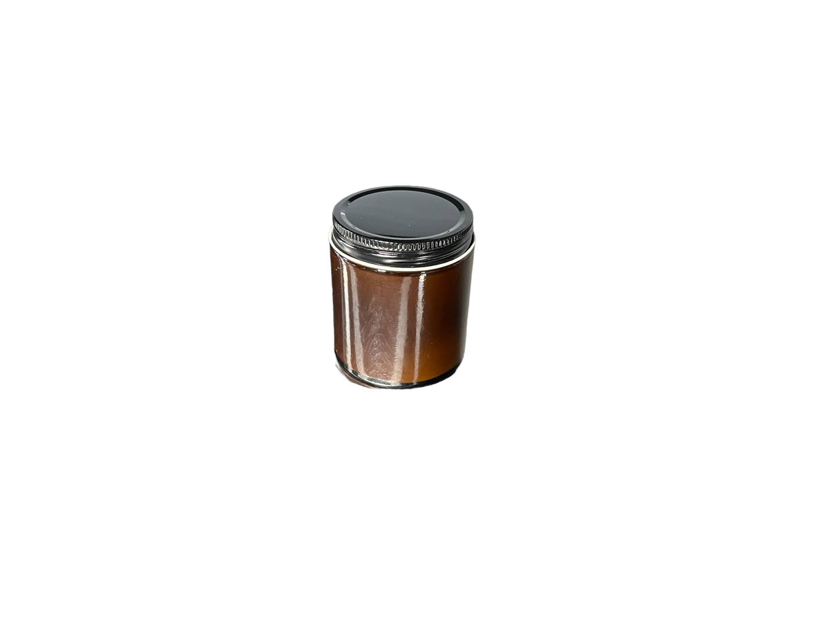 4oz Amber Jar Soy Candles - Black  Lid  - Amber Noir